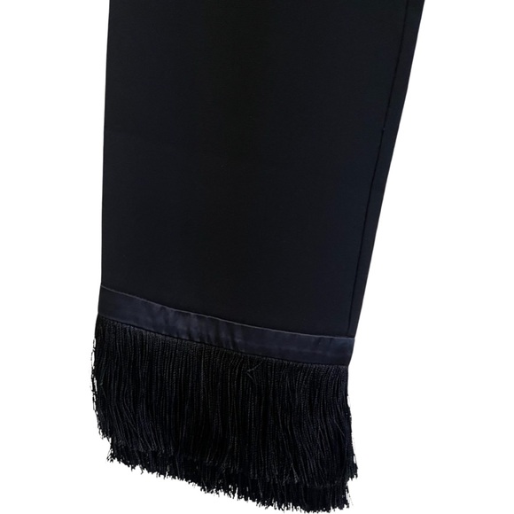 Cinq a Sept Fringe Tuxedo Stripe Pants Size 12 - Picture 6 of 12